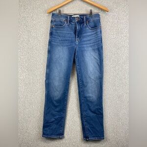 Madewell stovepipe jeans size 26 mid/high waist straight leg slightly cropped